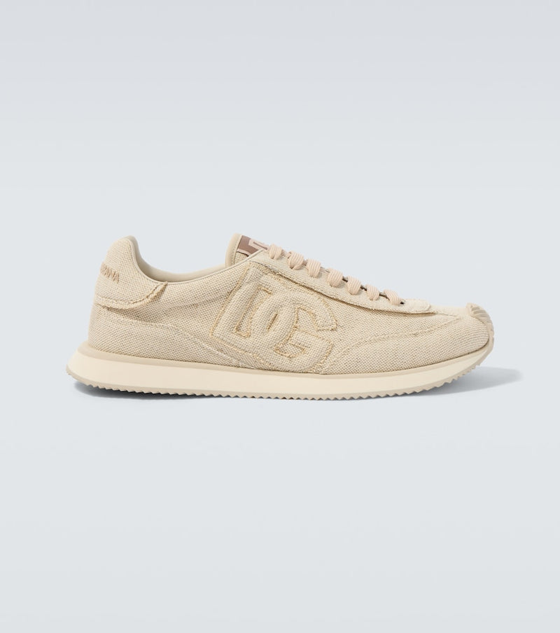 Dolce & Gabbana Leather-trimmed canvas sneakers