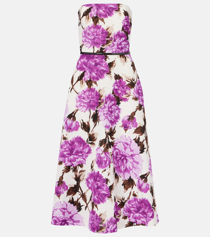 Max Mara Floral cotton-blend faille midi dress