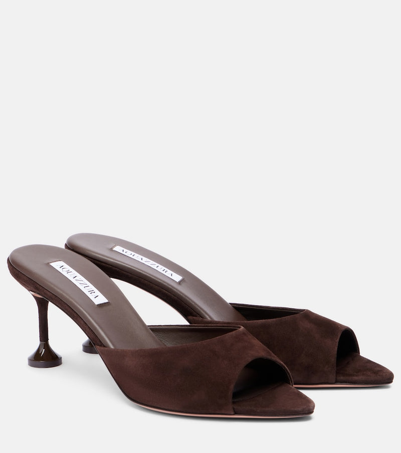 Aquazzura Bisous 65 suede mules