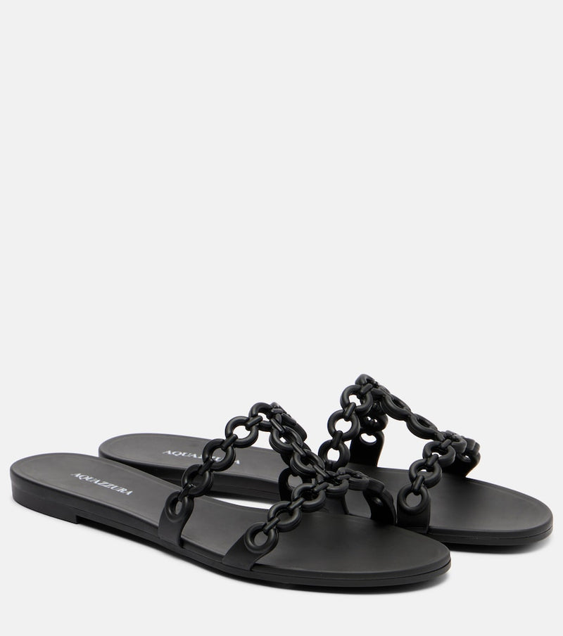 Aquazzura Infinity Chain Jelly sandals in Black