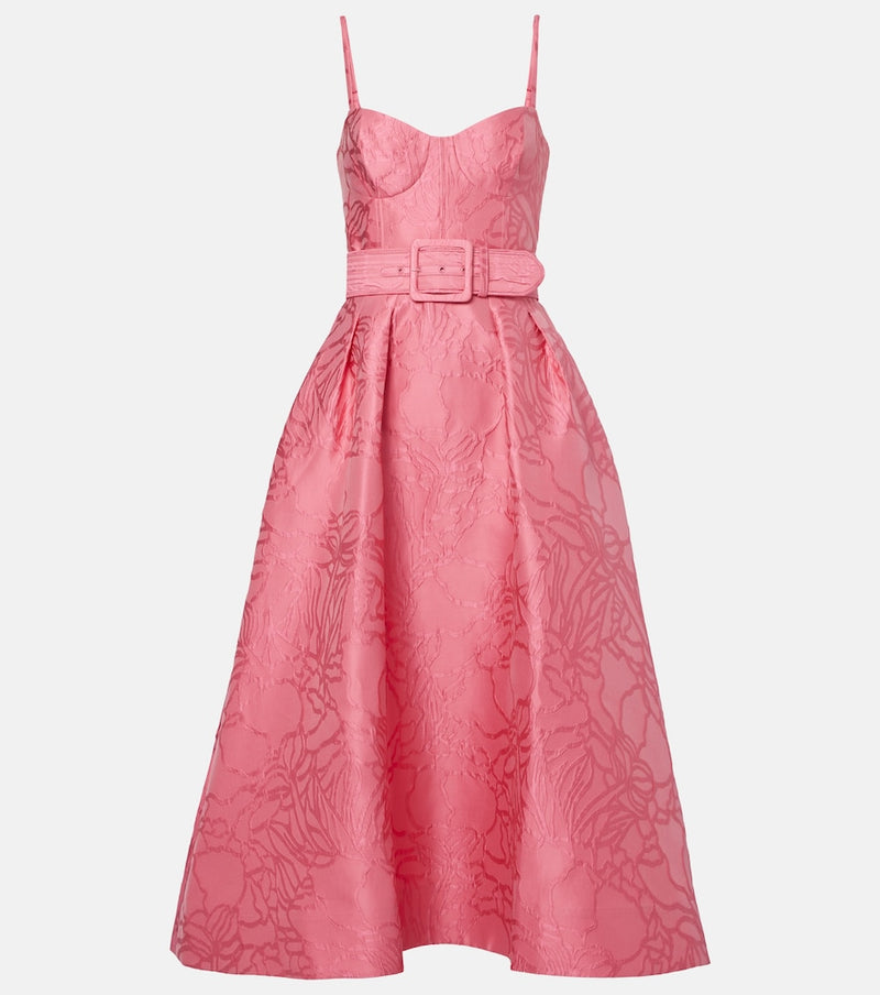 Rebecca Vallance Petra floral jacquard cocktail dress