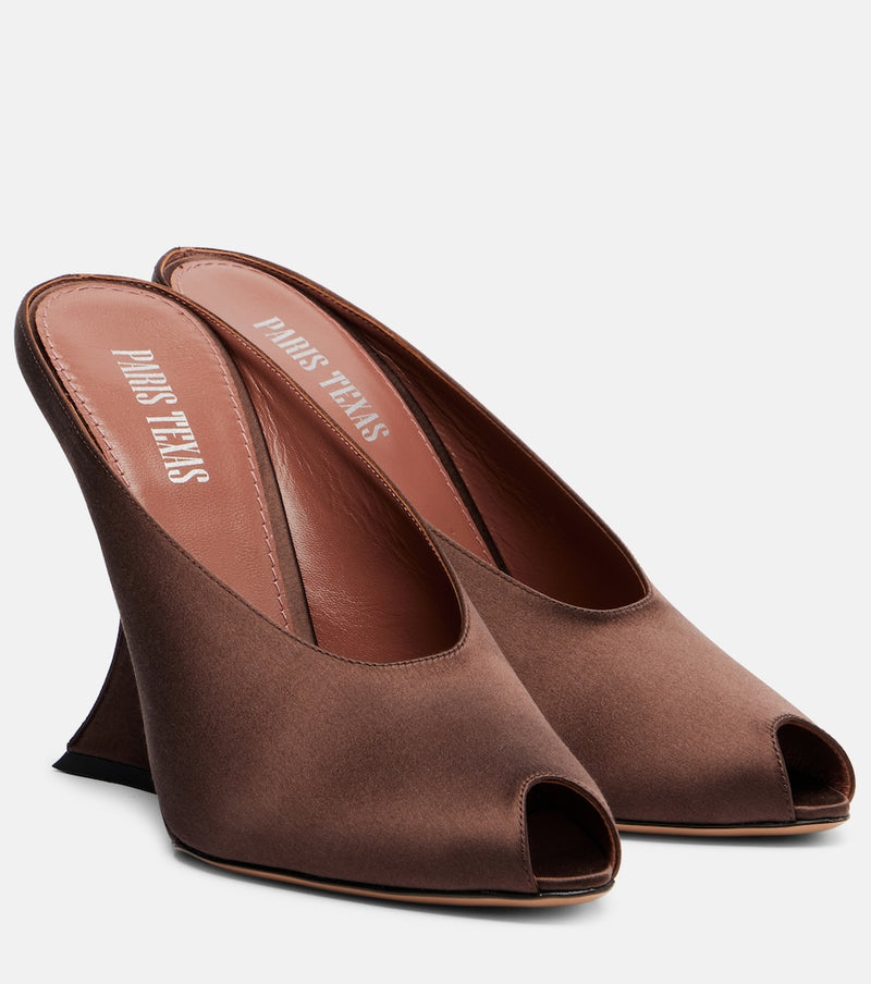 Paris Texas Nina 105 satin wedge mules