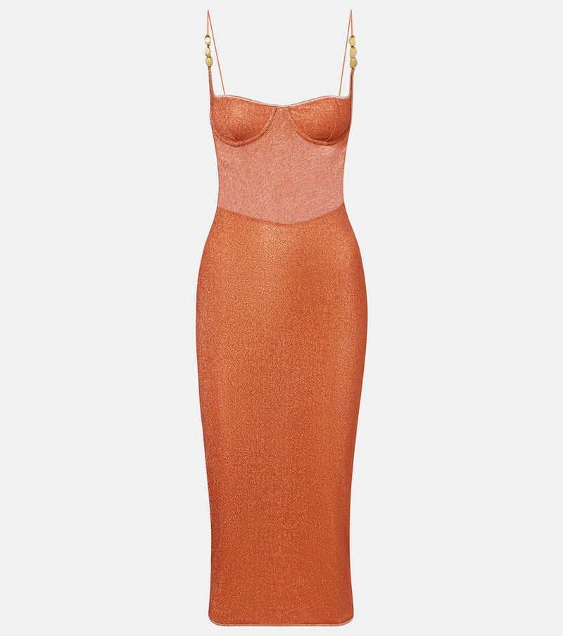 Oseree Lumiere open-back midi dress