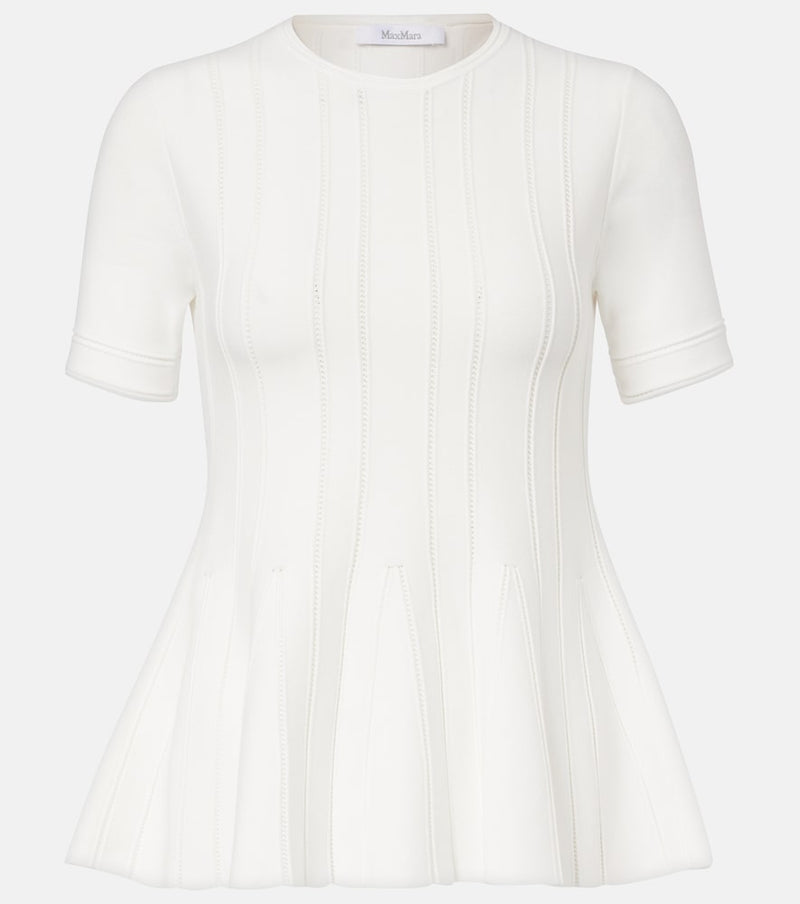 Max Mara Epoche peplum open-knit top