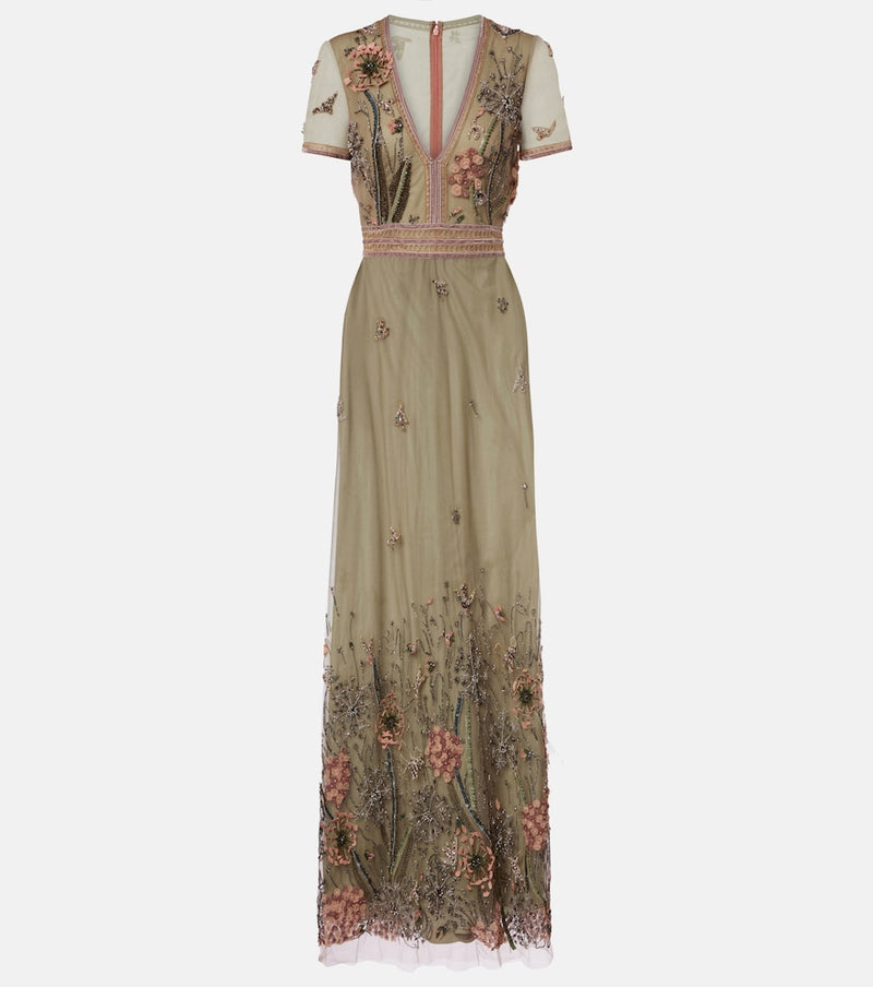 Costarellos Floral embellished gown