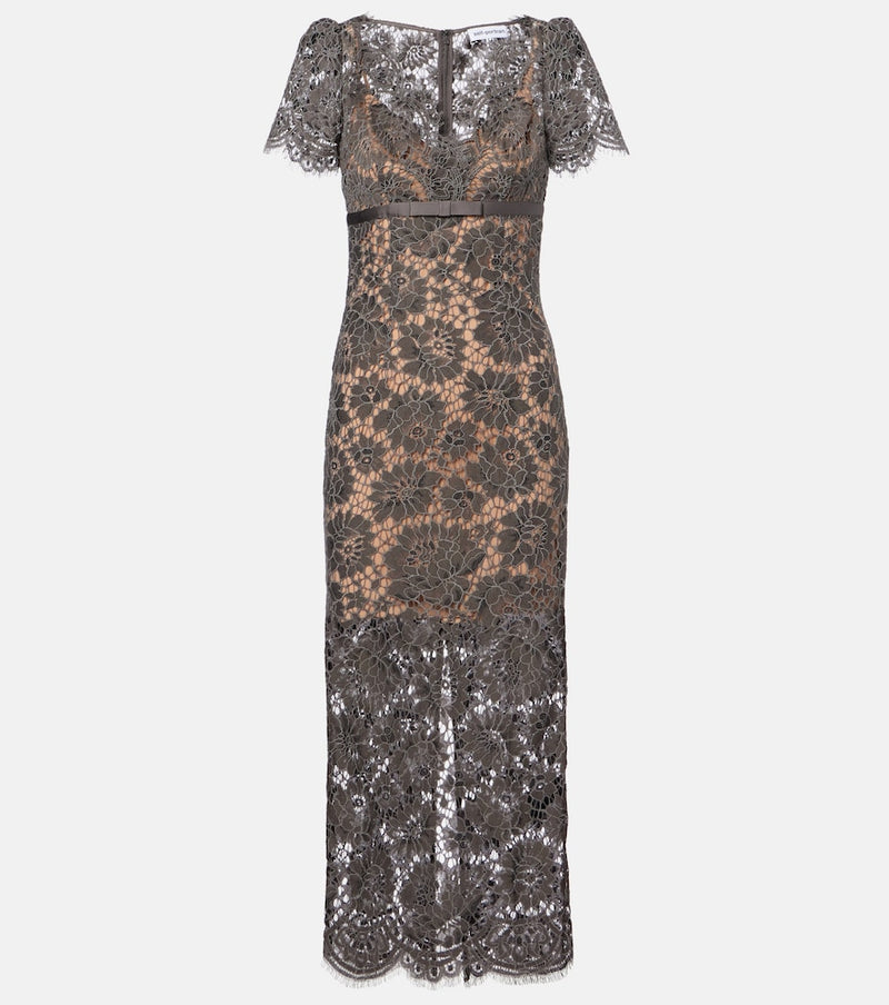 Self-Portrait Floral lace midi dress