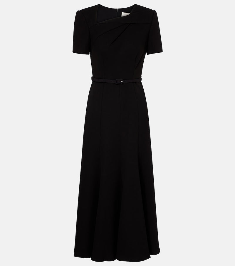Roland Mouret Belted crepe midi dress