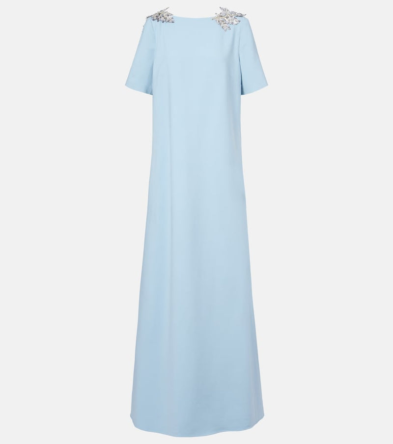 Oscar de la Renta Fern sequined wool-blend gown