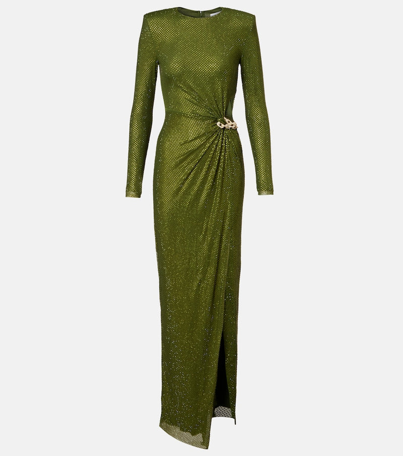 Self-Portrait Chain-detail embellished jersey gown