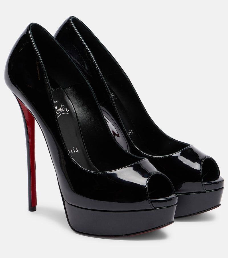 Christian Louboutin Lady Z 160 patent leather peep-toe pumps