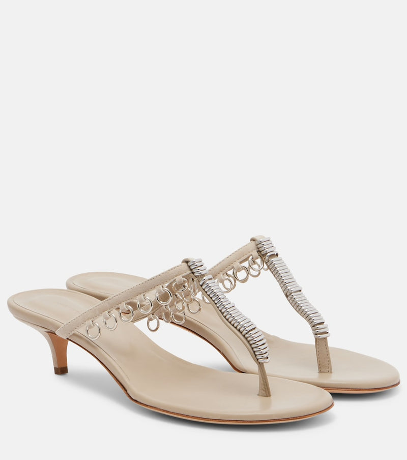 Christopher Esber Pierced embellished leather thong sandals