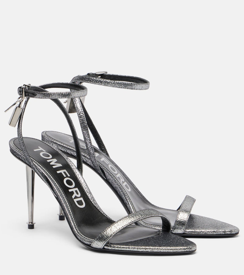Tom Ford Padlock 85 metallic sandals