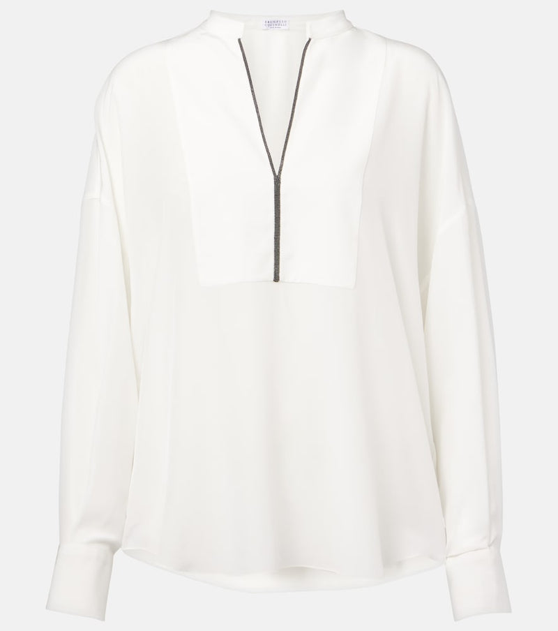 Brunello Cucinelli Monili silk blouse