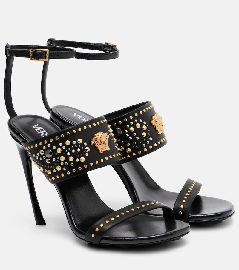 Versace La Medusa 105 studded leather sandals