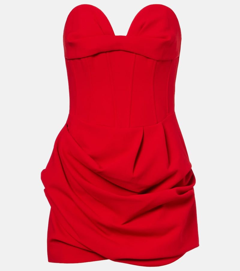 Magda Butrym Draped wool-blend bustier dress in Red