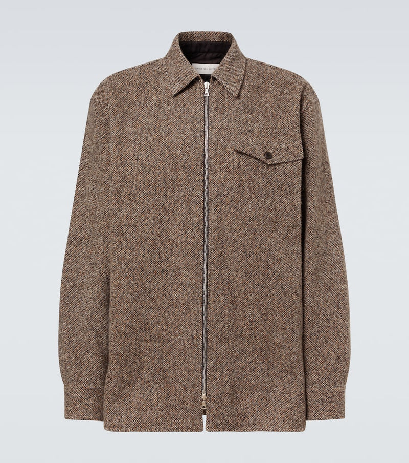Dries Van Noten Wool and cotton-blend tweed overshirt