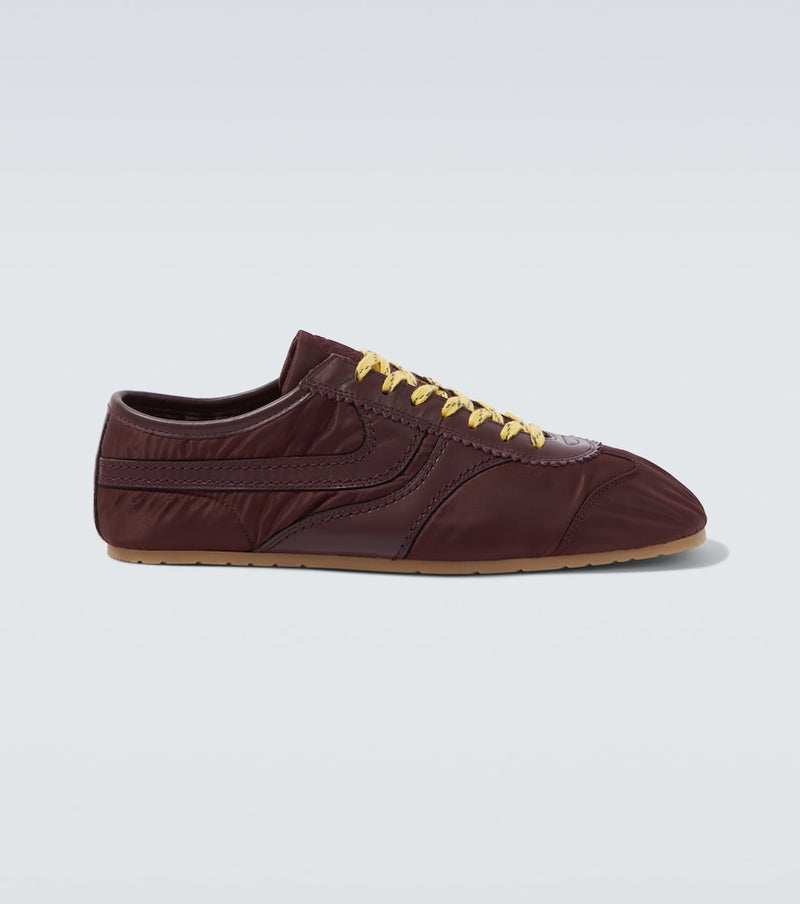 Dries Van Noten Leather-trimmed sneakers in Burgundy