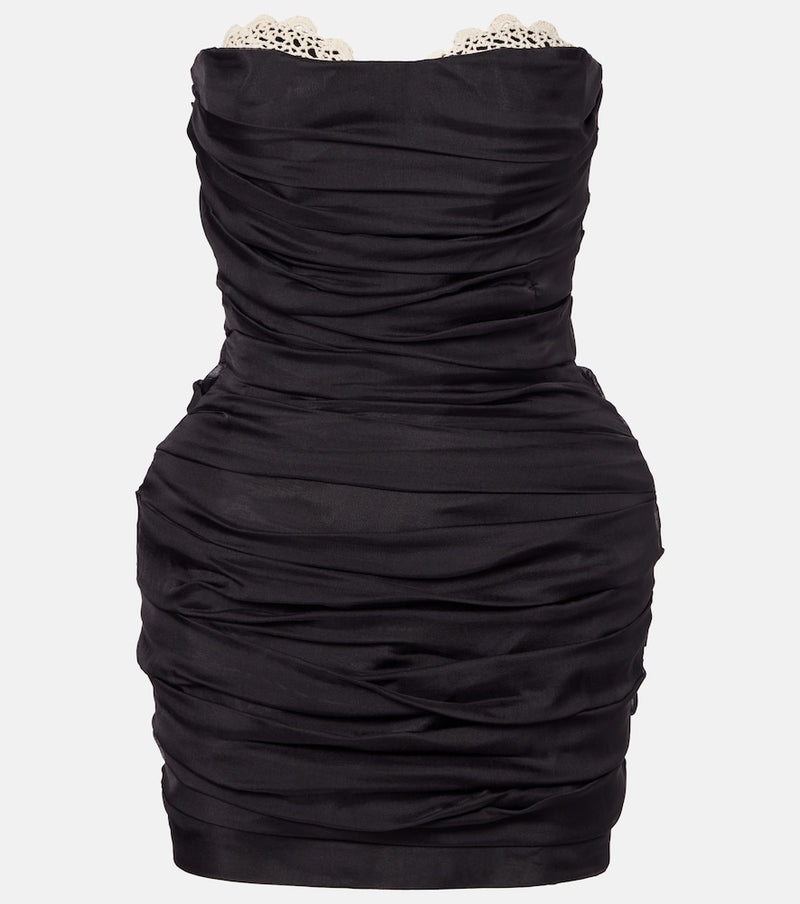 Magda Butrym Crochet-trimmed silk minidress