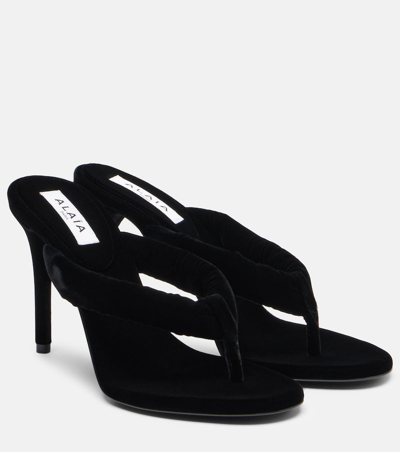 Alaia 90 velvet thong sandals