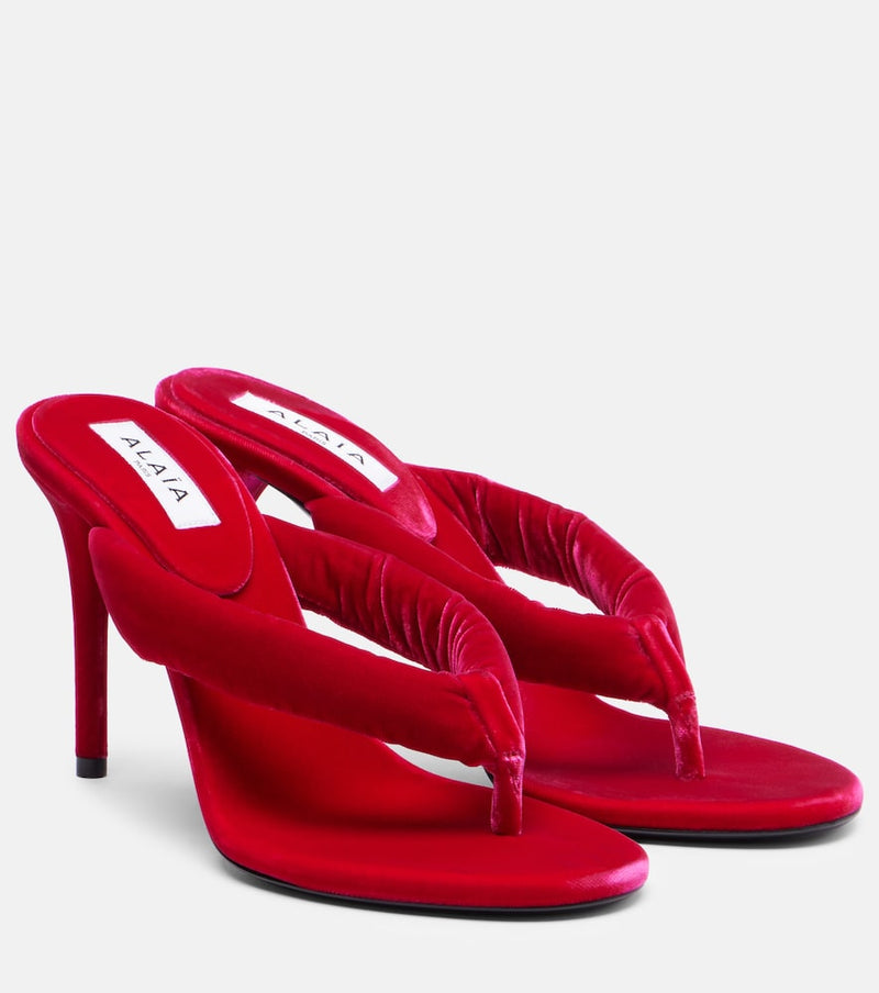 Alaia Velvet thong sandals