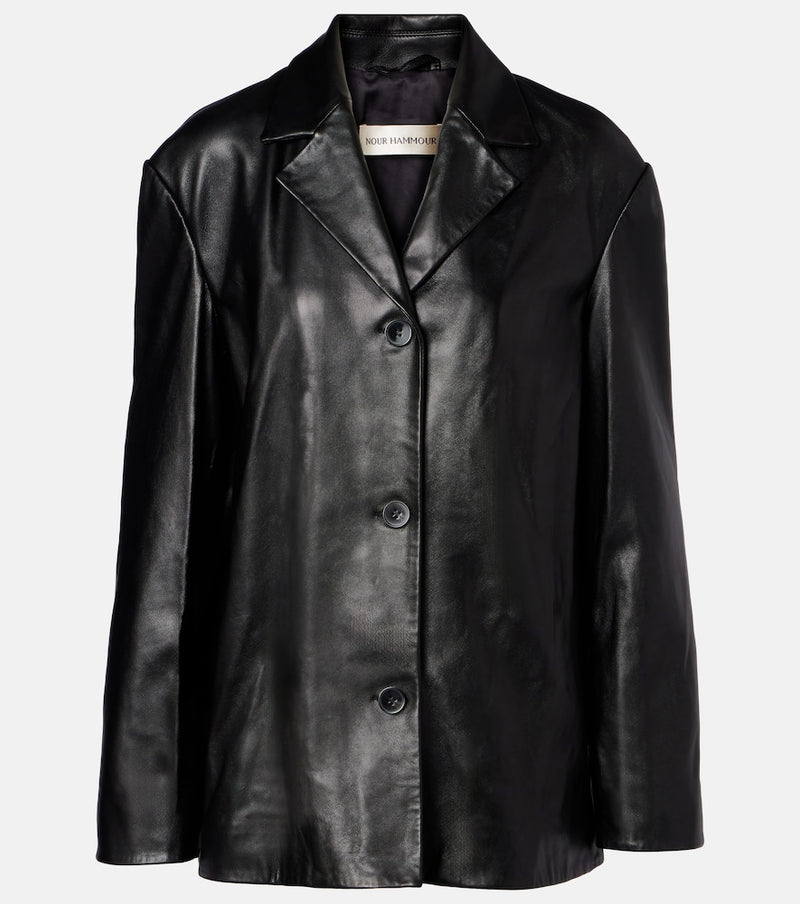 Nour Hammour Opus leather blazer