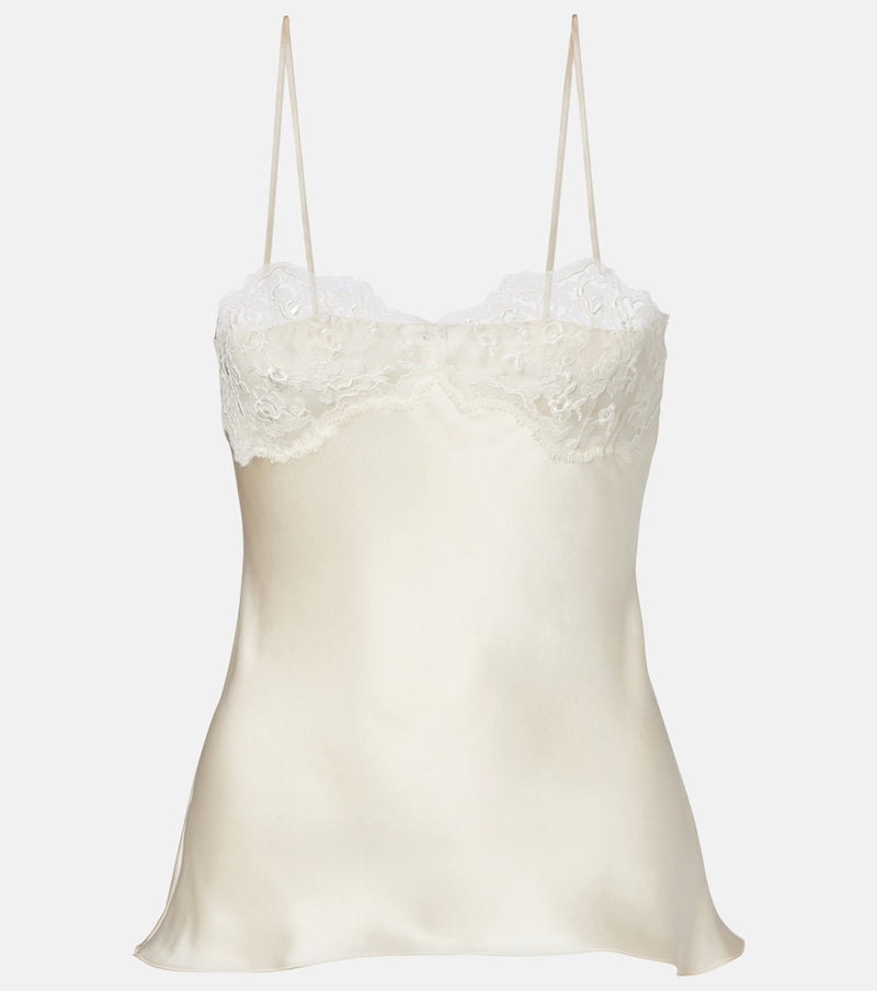 Chloe Lace-trimmed silk satin camisole