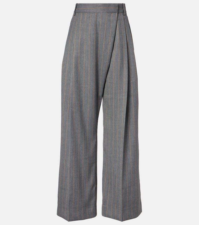Ganni Pinstripe wide-leg pants