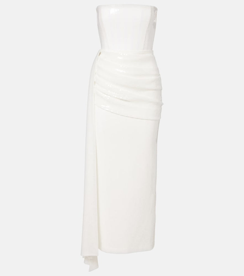 Alex Perry Bridal sequined strapless bustier gown