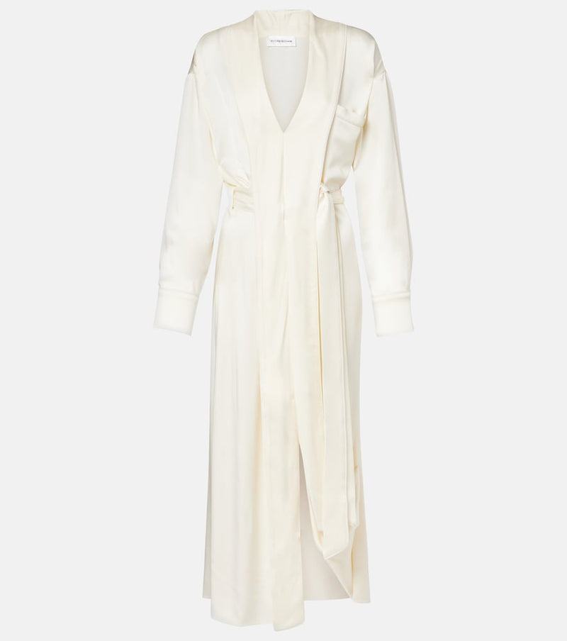 Victoria Beckham Belted wrap dress in White