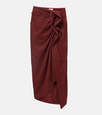 Dries Van Noten Ruffled cotton midi skirt