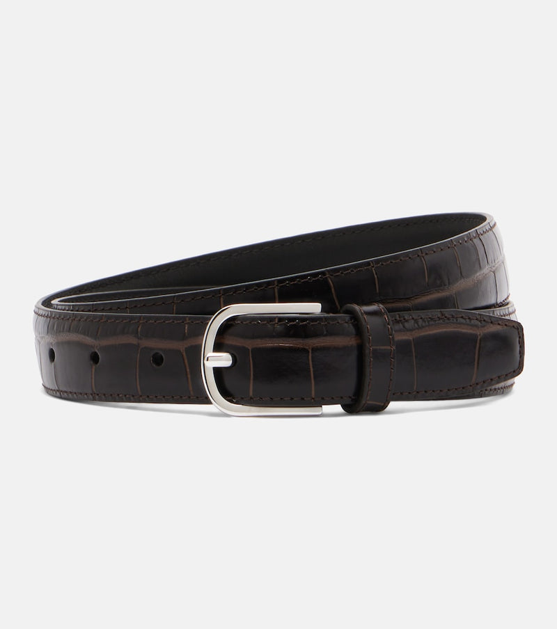 Toteme Slim croc-effect leather belt