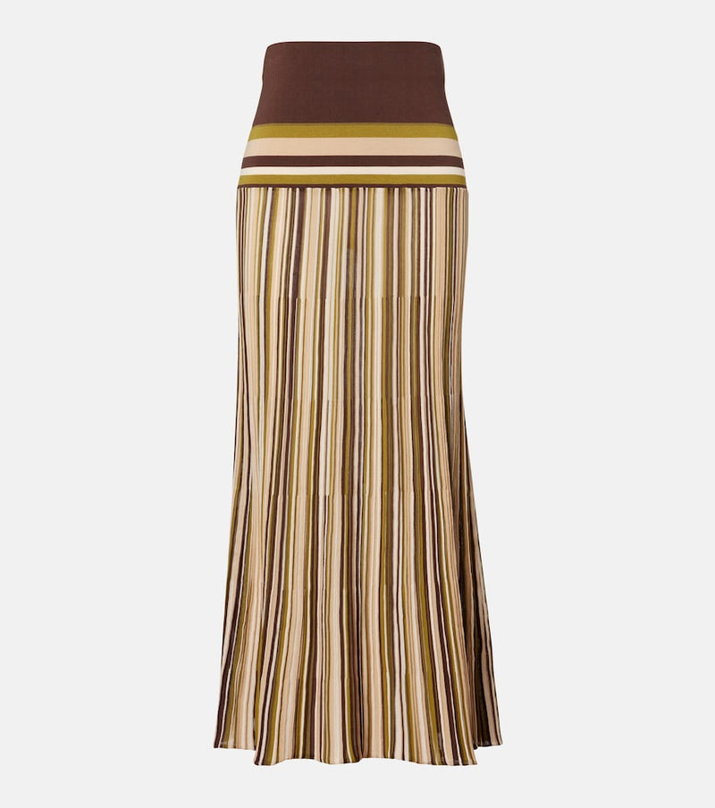 Faithfull Citara plisse cotton-blend maxi skirt