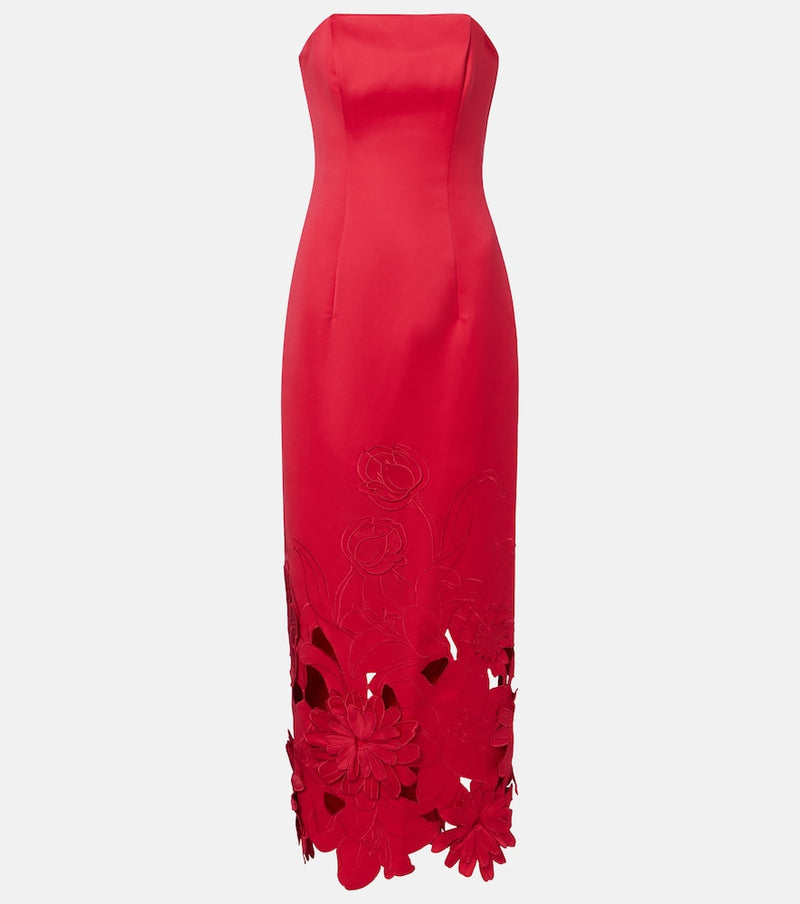 Leo Lin Rayna floral-applique maxi dress