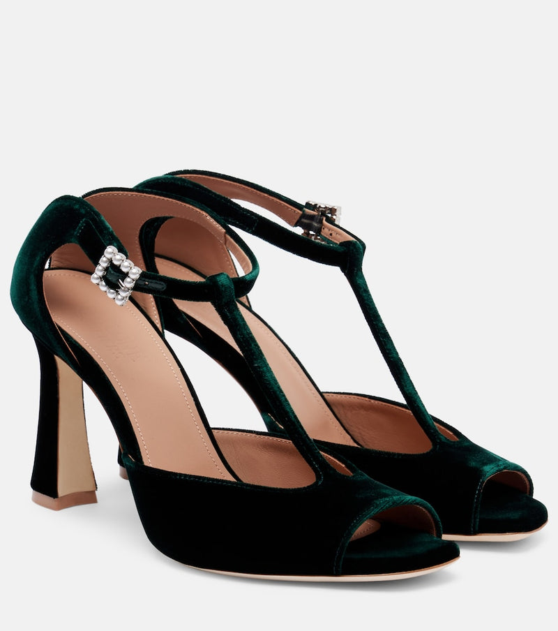 Malone Souliers Nomi 90 velvet sandals