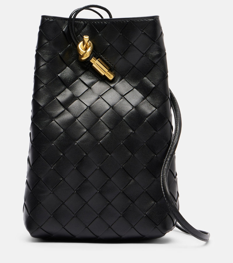 Bottega Veneta Andiamo Intrecciato leather phone pouch