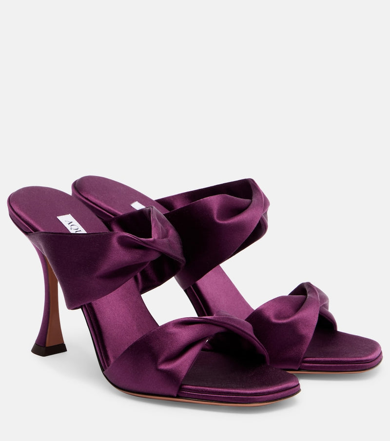 Aquazzura Twist 95 satin mules