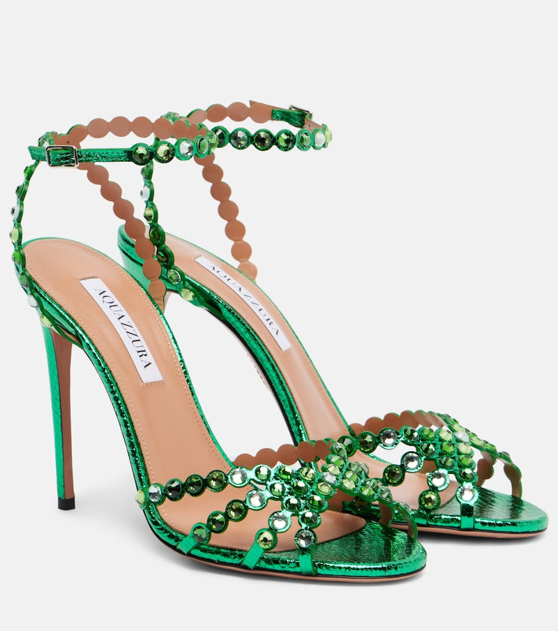 Aquazzura Tequila 105 embellished leather sandals