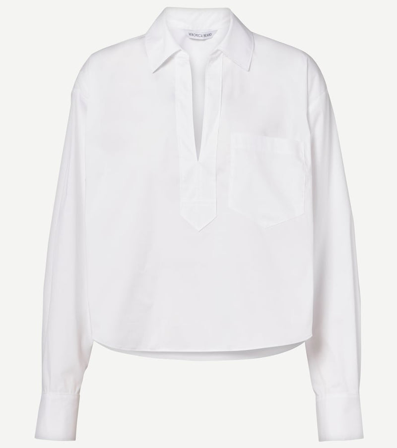 Veronica Beard Khai cotton-blend poplin shirt in White