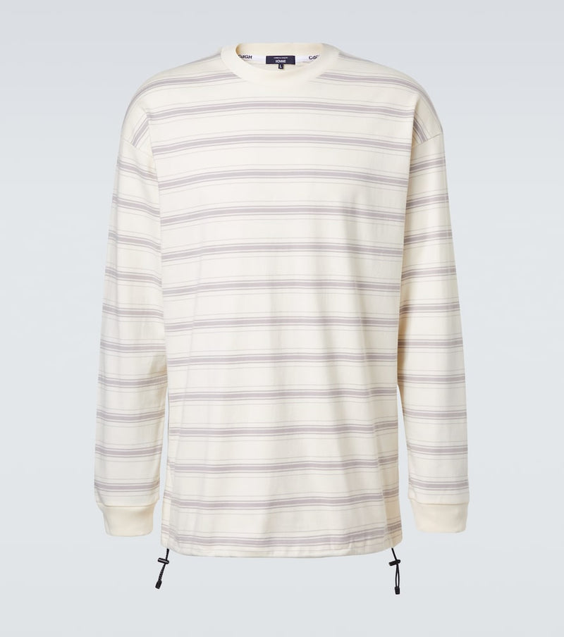 Comme des Garçons Homme Striped cotton jersey T-shirt in White