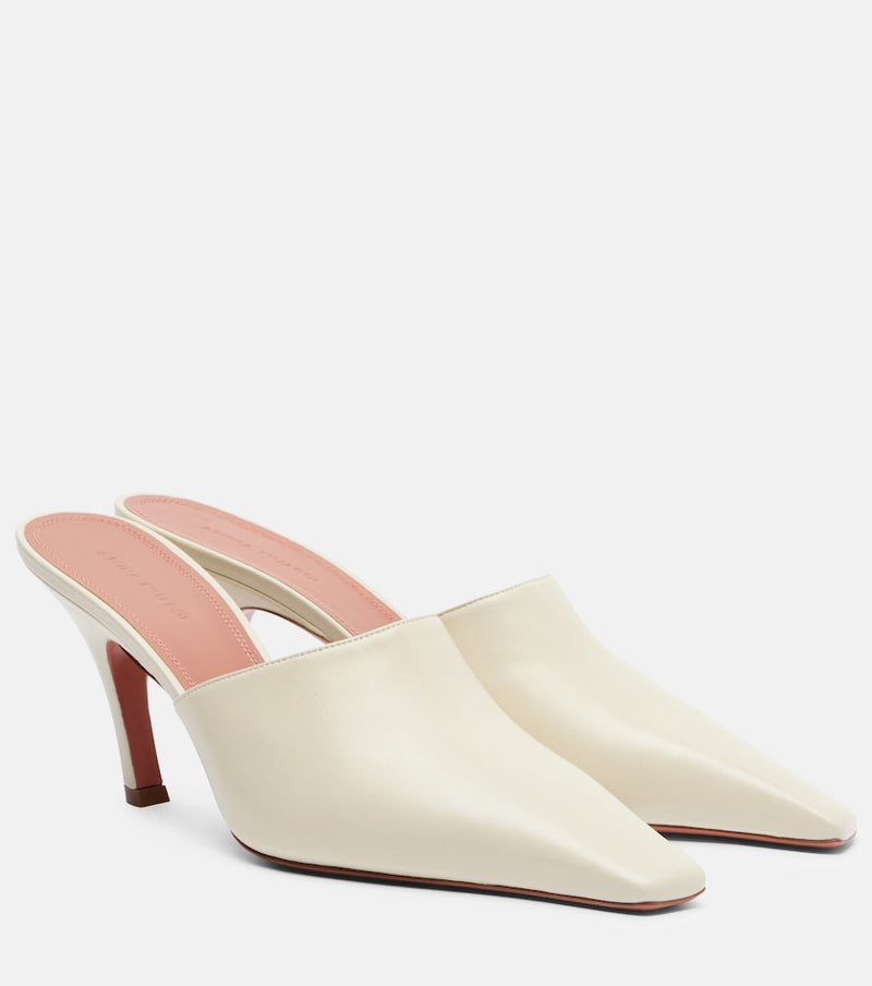 Amina Muaddi Jamie 80 leather mules