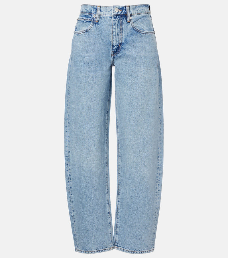 Frame Low Slung mid-rise barrel-leg jeans in Blue