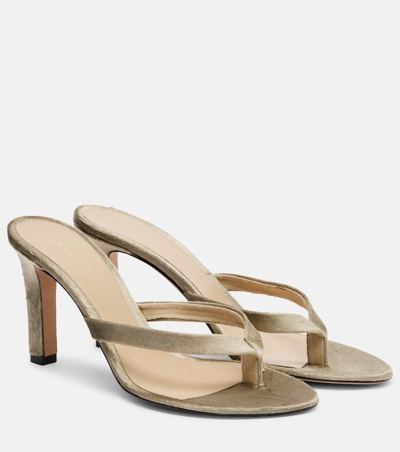 The Row Sacha velvet thong sandals