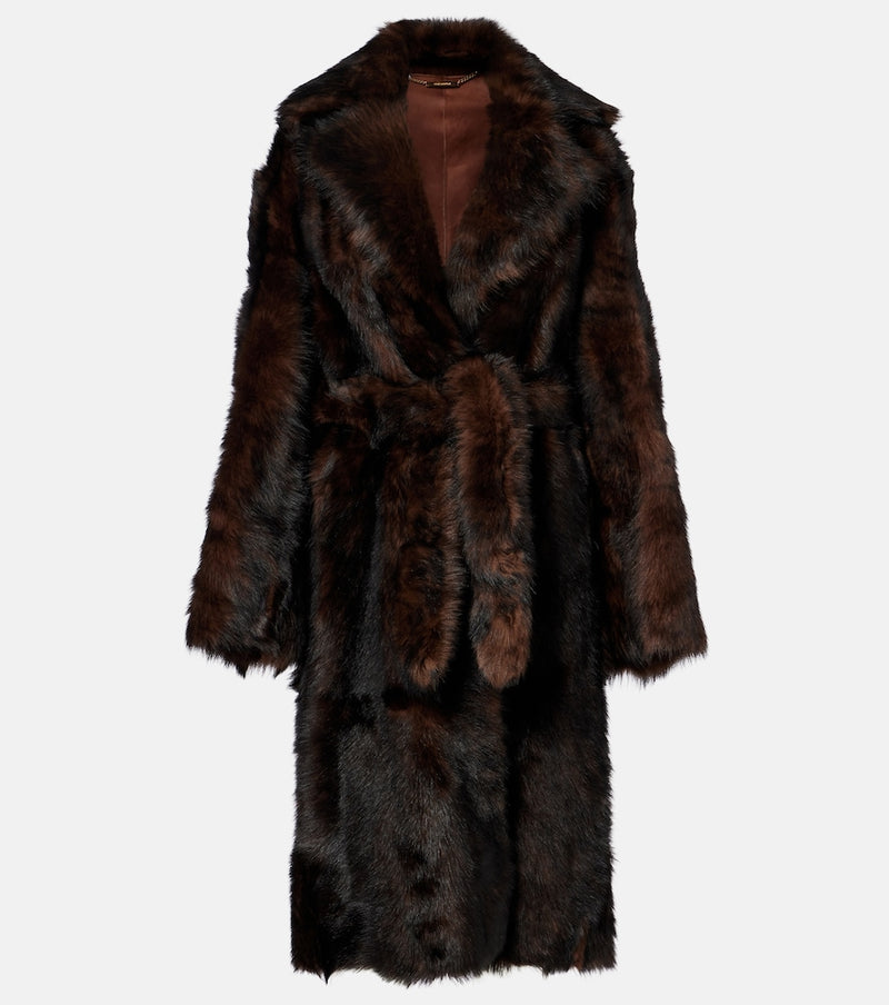 Nour Hammour Uma shearling wrap coat