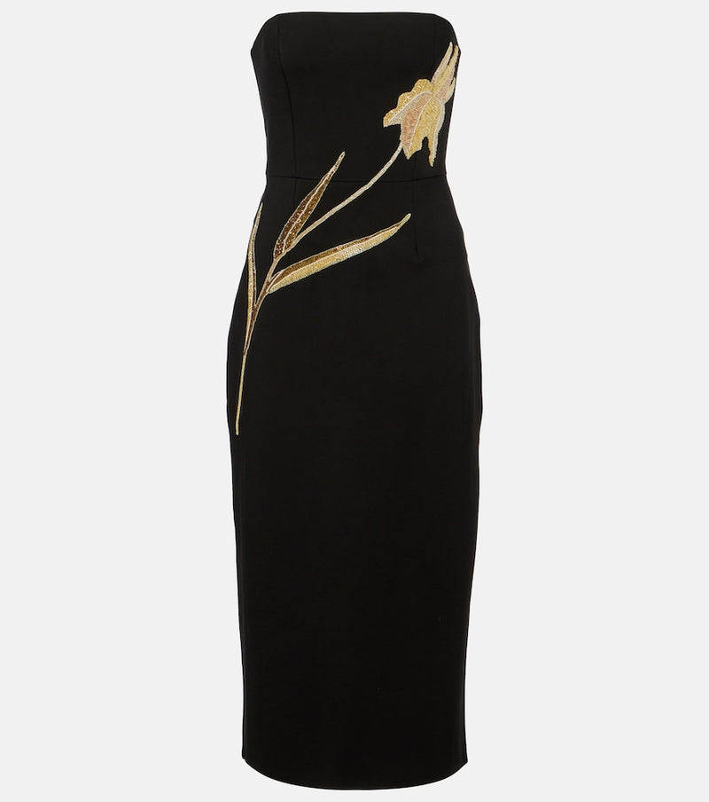 Staud Brooke embellished strapless midi dress