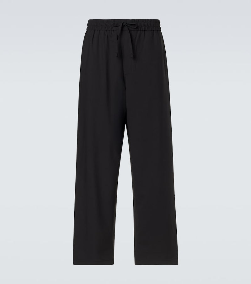Ami Paris Virgin wool gabardine straight pants in Noir