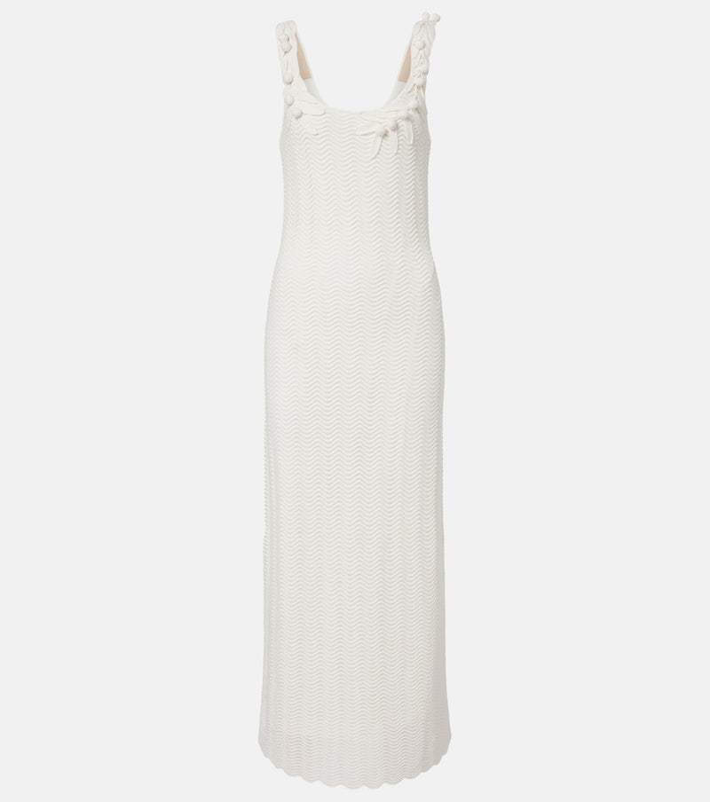 Carolina Herrera Knitted scalloped midi dress in White