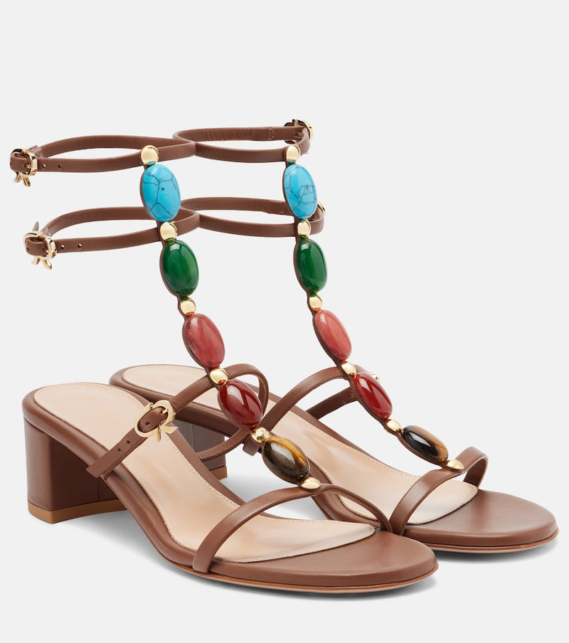 Gianvito Rossi Shanti 45 leather sandals