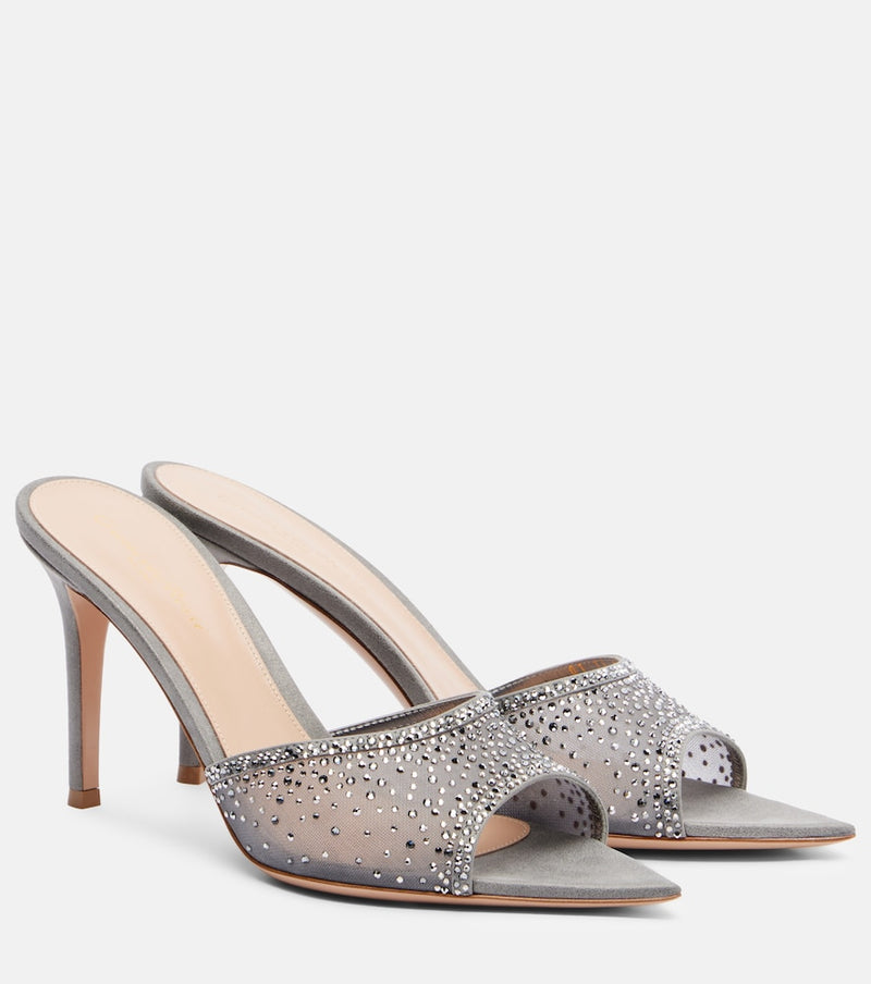 Gianvito Rossi Rania 85 embellished organza mules