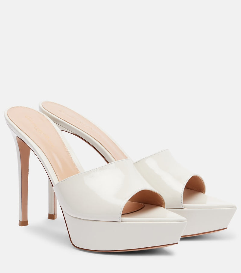 Gianvito Rossi Dasha 85 patent leather platform mules