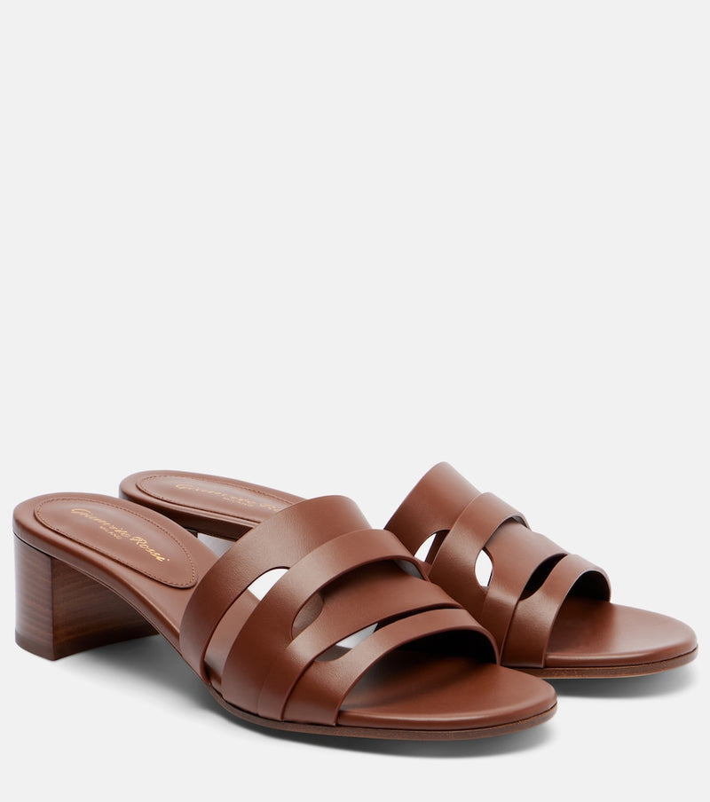 Gianvito Rossi Nora leather mules